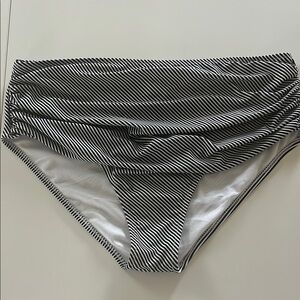 Striped Black and White Bikini Bottom